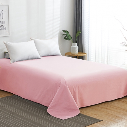 91家纺网 家纺一手货源 找家纺 欣喜来 2026新款40s简约全棉纯色单品床单 粉色