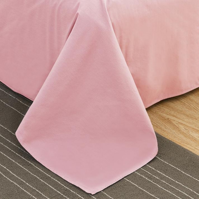 91家纺网 家纺一手货源 找家纺 欣喜来 2026新款40s简约全棉纯色单品床单 粉色