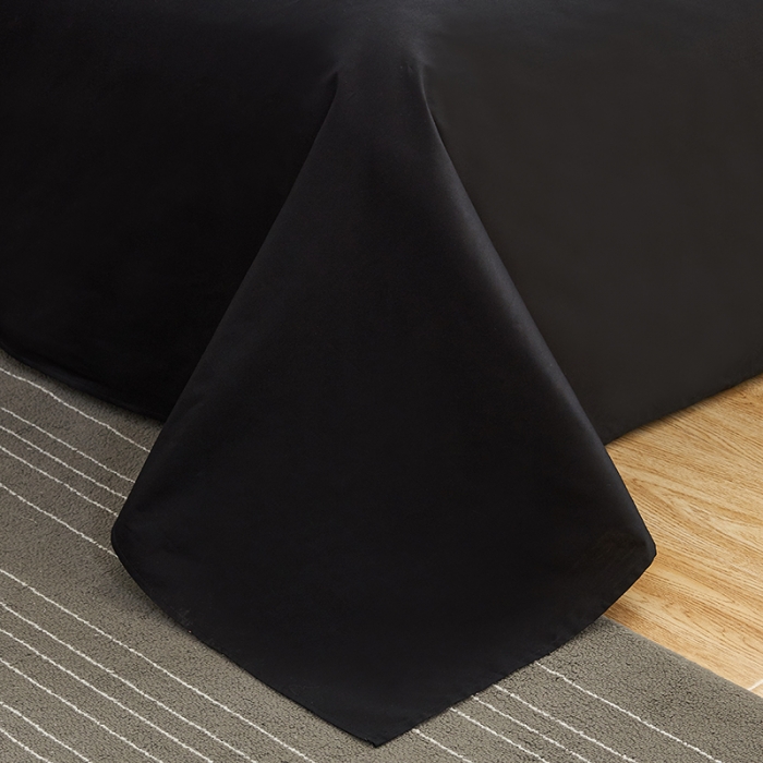 91家纺网 家纺一手货源 找家纺 欣喜来 2026新款40s简约全棉纯色单品床单 黑色