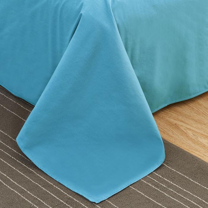 91家纺网 家纺一手货源 找家纺 欣喜来 2019新款40s简约全棉纯色单品床单 湖蓝