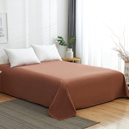 91家纺网 家纺一手货源 找家纺 欣喜来 2019新款40s简约全棉纯色单品床单 咖色