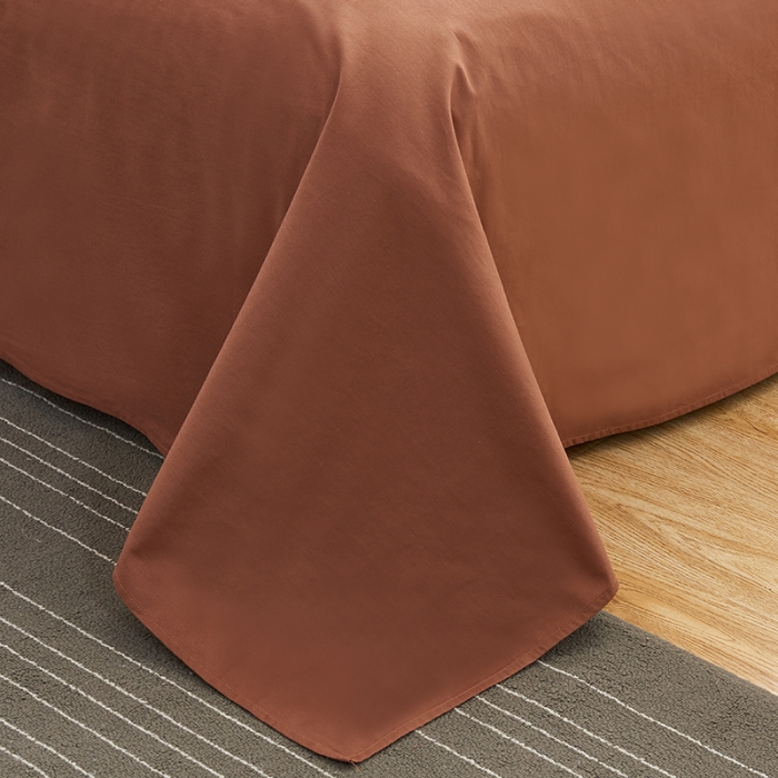 91家纺网 家纺一手货源 找家纺 欣喜来 2019新款40s简约全棉纯色单品床单 咖色