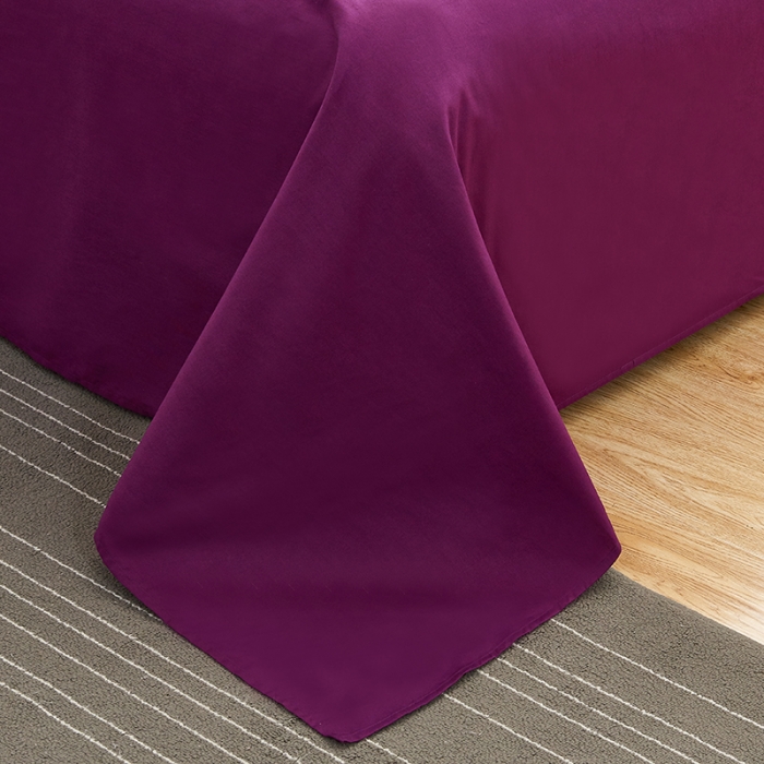 91家纺网 家纺一手货源 找家纺 欣喜来 2019新款40s简约全棉纯色单品床单 冷紫