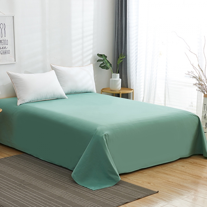 91家纺网 家纺一手货源 找家纺 欣喜来 2019新款40s简约全棉纯色单品床单 玛瑙绿