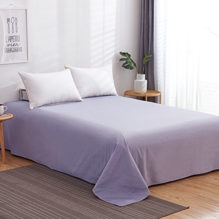 91家纺网 家纺一手货源 找家纺 欣喜来 2019新款40s简约全棉纯色单品床单 浅雪青