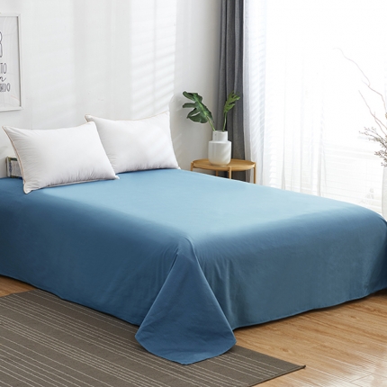 91家纺网 家纺一手货源 找家纺 欣喜来 2019新款40s简约全棉纯色单品床单 深海蓝