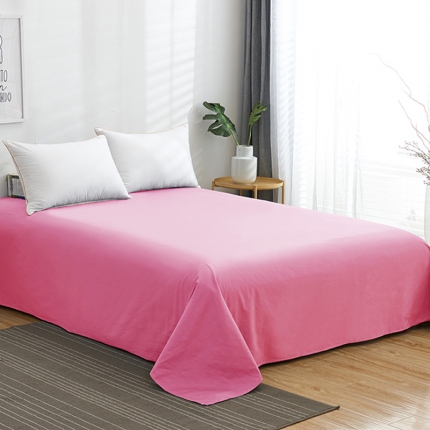91家纺网 家纺一手货源 找家纺 欣喜来 2019新款40s简约全棉纯色单品床单 胭脂