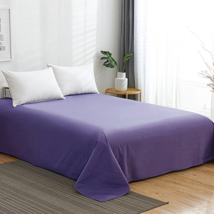 欣喜来 2019新款40s简约全棉纯色单品床单 神秘紫