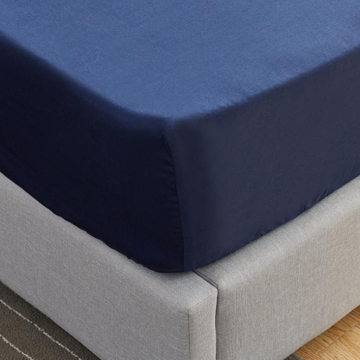 91家纺网 家纺一手货源 找家纺 欣喜来 40s简约全棉纯色单品床笠（预留缩水） 藏青