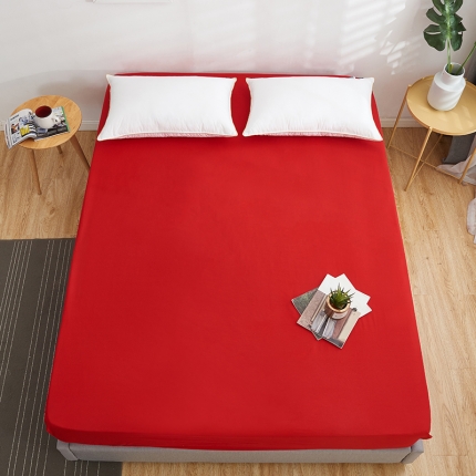 91家纺网 家纺一手货源 找家纺 欣喜来 40s简约全棉纯色单品床笠（预留缩水） 大红
