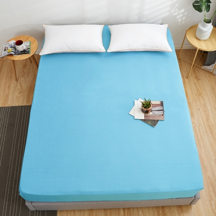 91家纺网 家纺一手货源 找家纺 欣喜来 40s简约全棉纯色单品床笠（预留缩水） 湖蓝