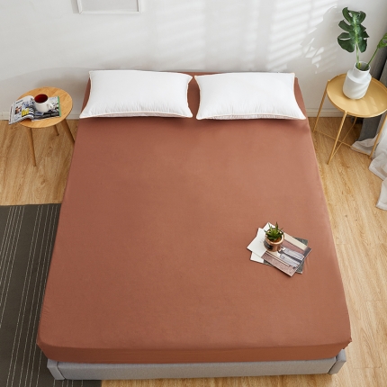 91家纺网 家纺一手货源 找家纺 欣喜来 40s简约全棉纯色单品床笠（预留缩水） 咖色