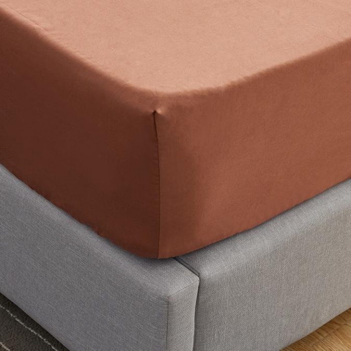 91家纺网 家纺一手货源 找家纺 欣喜来 40s简约全棉纯色单品床笠（预留缩水） 咖色