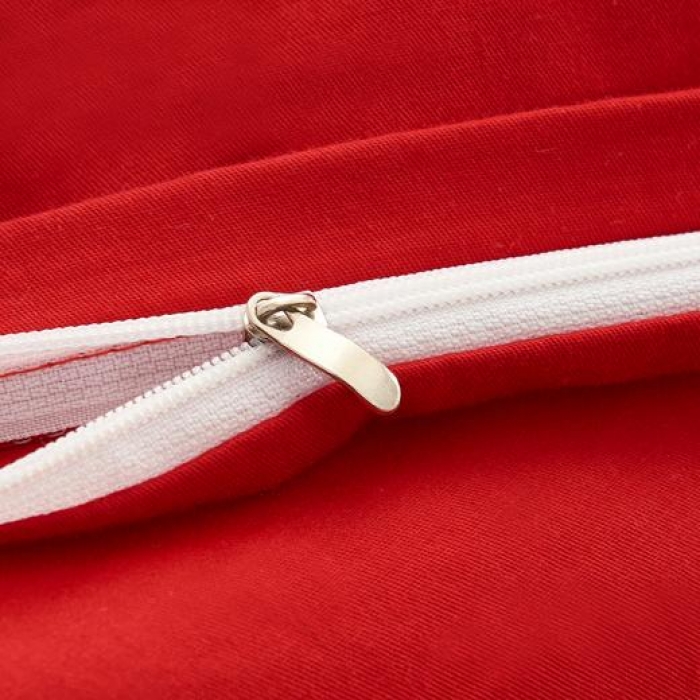 91家纺网 家纺一手货源 找家纺 欣喜来 2019新款40s简约全棉纯色单品被套 大红