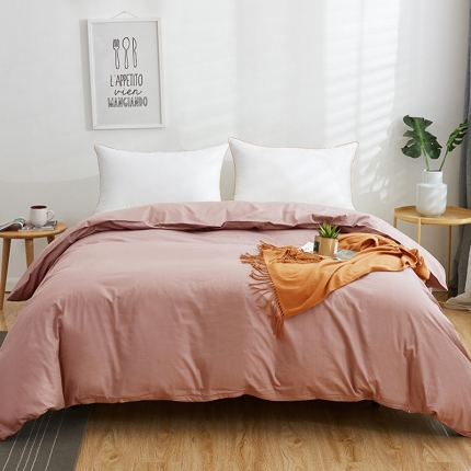 欣喜来 2019新款40s简约全棉纯色单品被套 豆沙