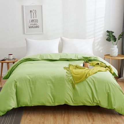91家纺网 家纺一手货源 找家纺 欣喜来 2019新款40s简约全棉纯色单品被套 果绿