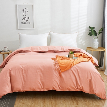 91家纺网 家纺一手货源 找家纺 欣喜来 2019新款40s简约全棉纯色单品被套 玉色