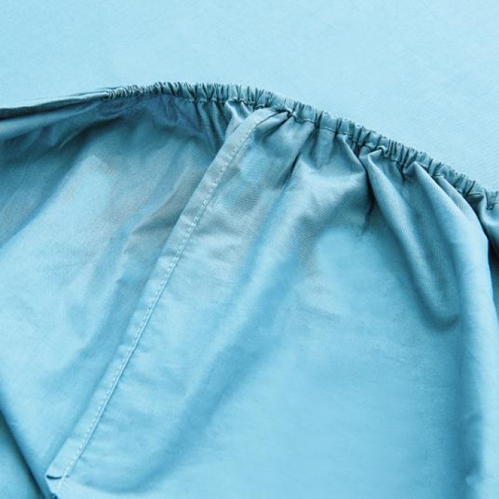 91家纺网 家纺一手货源 找家纺 欣喜来 40s简约全棉纯色单品床笠（预留缩水） 湖蓝