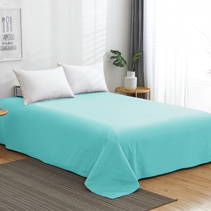 91家纺网 家纺一手货源 找家纺 欣喜来 2019新款40s简约全棉纯色单品床单 水蓝