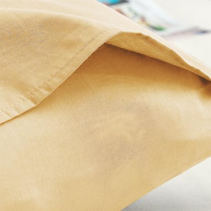 91家纺网 家纺一手货源 找家纺 欣喜来 2022新款40s简约全棉纯色单品枕套一对 杏色