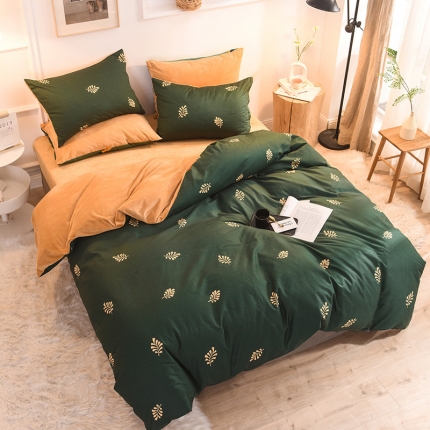 91家纺网 家纺一手货源 找家纺 （总）金奇达 2019新款功能型A棉B绒保暖四件套