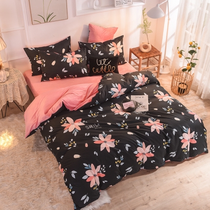 91家纺网 家纺一手货源 找家纺 （总）金奇达 2019新款功能型A棉B绒保暖四件套