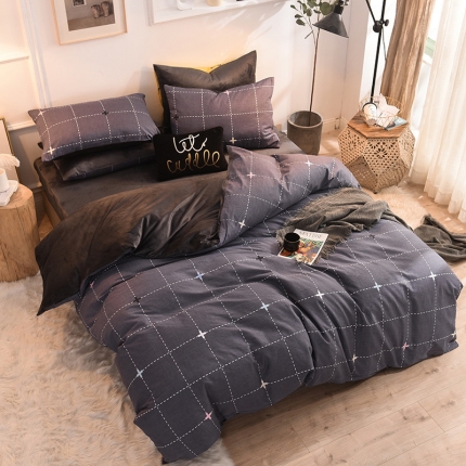 91家纺网 家纺一手货源 找家纺 （总）金奇达 2019新款功能型A棉B绒保暖四件套