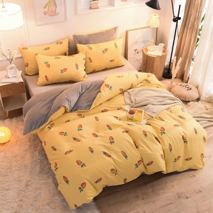 91家纺网 家纺一手货源 找家纺 （总）金奇达 2019新款功能型A棉B绒保暖四件套