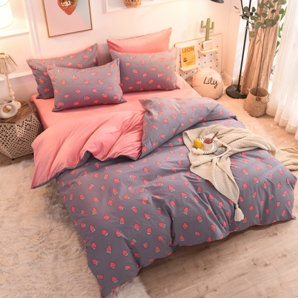 91家纺网 家纺一手货源 找家纺 （总）金奇达 2019新款功能型A棉B绒保暖四件套