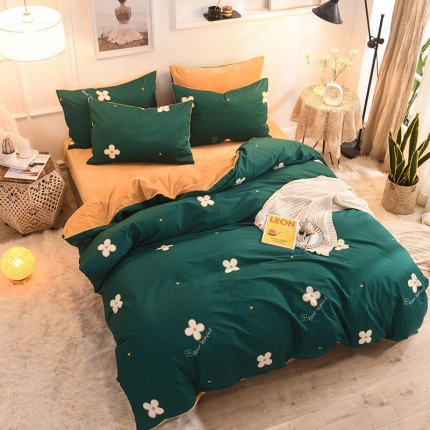 91家纺网 家纺一手货源 找家纺 （总）金奇达 2019新款功能型A棉B绒保暖四件套