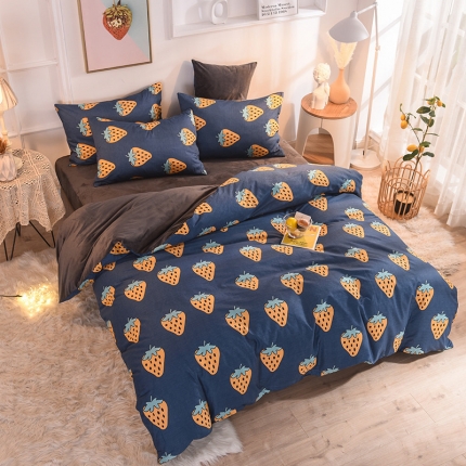 金奇达 2019新款功能型A棉B绒保暖四件套 萝莉-兰