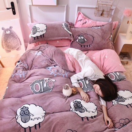 91家纺网 家纺一手货源 找家纺 （总）金奇达 2019新款舒馨绒四件套