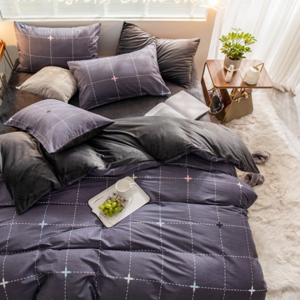 91家纺网 家纺一手货源 找家纺 （总）金奇达 2019新款A棉B绒四件套