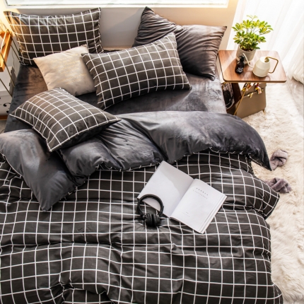 91家纺网 家纺一手货源 找家纺 （总）金奇达 2019新款A棉B绒四件套