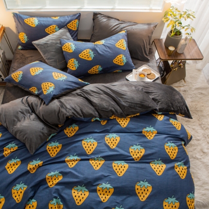 91家纺网 家纺一手货源 找家纺 （总）金奇达 2019新款A棉B绒四件套