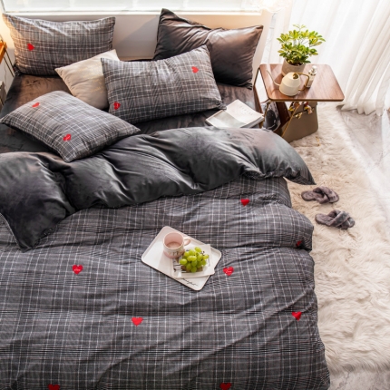 91家纺网 家纺一手货源 找家纺 （总）金奇达 2019新款A棉B绒四件套