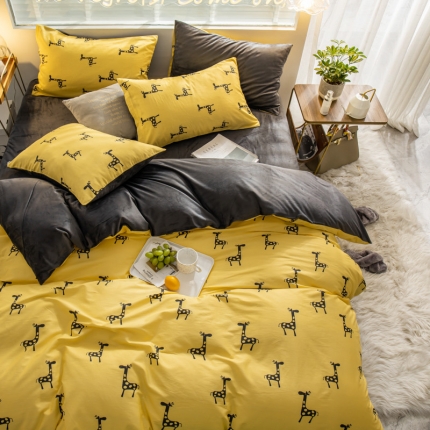 91家纺网 家纺一手货源 找家纺 （总）金奇达 2019新款A棉B绒四件套