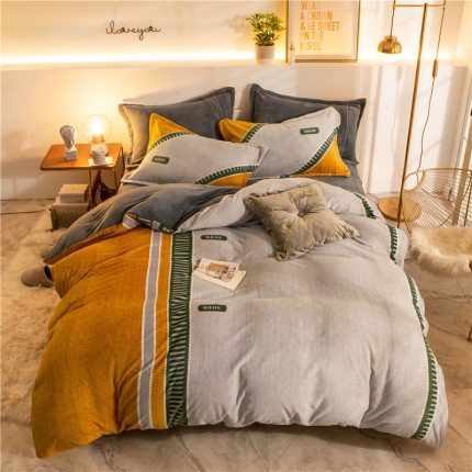 91家纺网 家纺一手货源 找家纺 （总）金奇达 2019休闲大版牛奶绒四件套