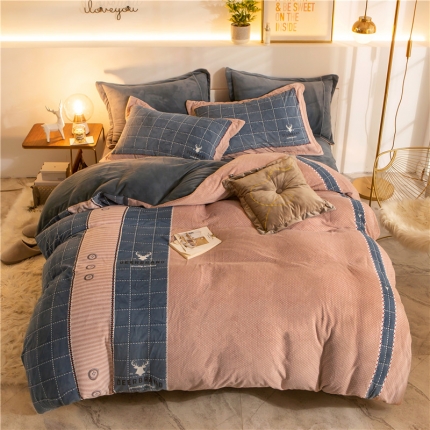 91家纺网 家纺一手货源 找家纺 （总）金奇达 2019休闲大版牛奶绒四件套