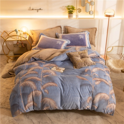 91家纺网 家纺一手货源 找家纺 （总）金奇达 2019休闲大版牛奶绒四件套