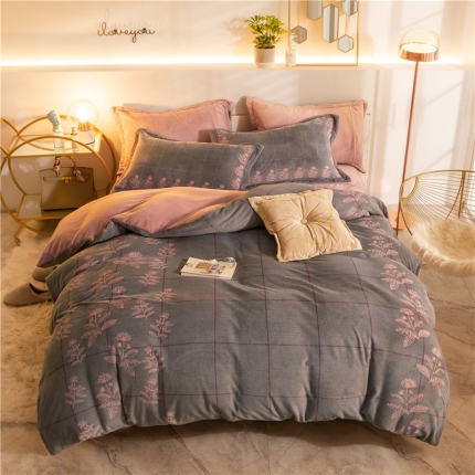 91家纺网 家纺一手货源 找家纺 （总）金奇达 2019休闲大版牛奶绒四件套