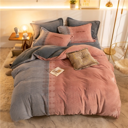 91家纺网 家纺一手货源 找家纺 （总）金奇达 2019休闲大版牛奶绒四件套