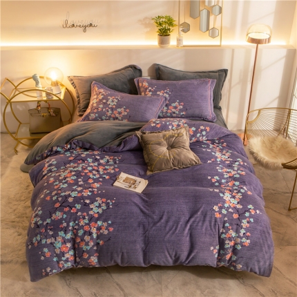 91家纺网 家纺一手货源 找家纺 （总）金奇达 2019休闲大版牛奶绒四件套