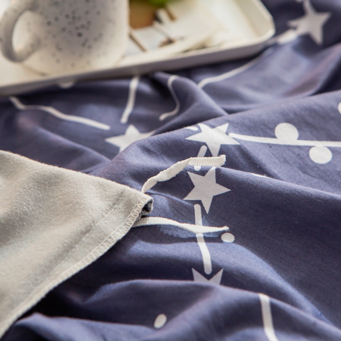 91家纺网 家纺一手货源 找家纺 金奇达 2019新款A棉B绒四件套 北极星