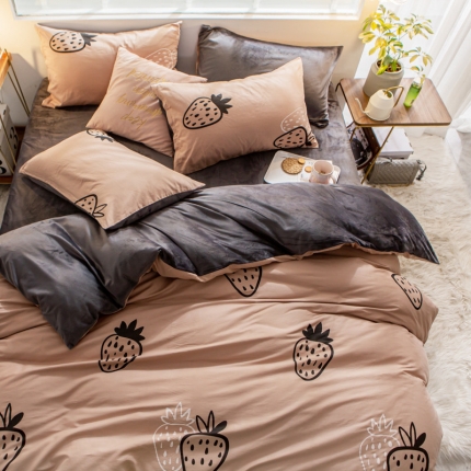 金奇达 2019新款A棉B绒四件套 天仙醉