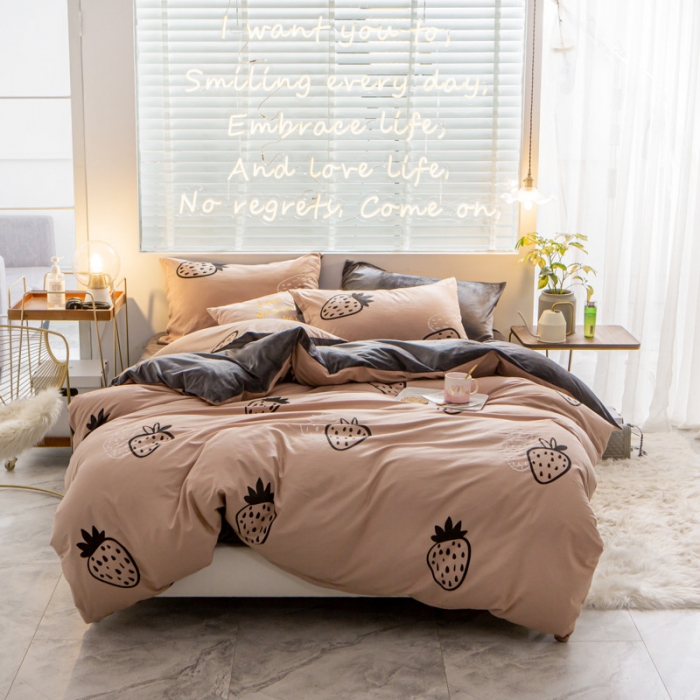 91家纺网 家纺一手货源 找家纺 金奇达 2019新款A棉B绒四件套 天仙醉