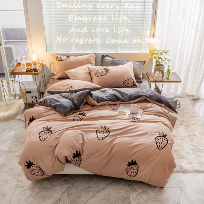 91家纺网 家纺一手货源 找家纺 金奇达 2019新款A棉B绒四件套 天仙醉