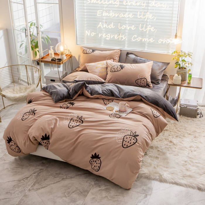 91家纺网 家纺一手货源 找家纺 金奇达 2019新款A棉B绒四件套 天仙醉