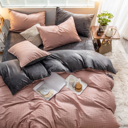 91家纺网 家纺一手货源 找家纺 （总）金奇达 2019新款A棉B绒四件套