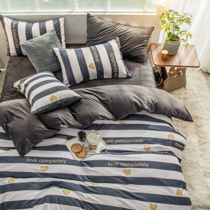 91家纺网 家纺一手货源 找家纺 （总）金奇达 2019新款A棉B绒四件套